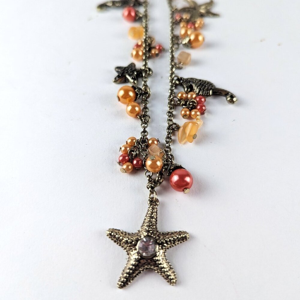 Gold-Tone Starfish Necklace & Earring Set